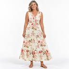 Fall Floral Sleeveless Maxi Dress