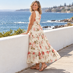 Fall Floral Sleeveless Maxi Dress