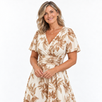Ilanna | Elegant Floral Wrap Midi Dress